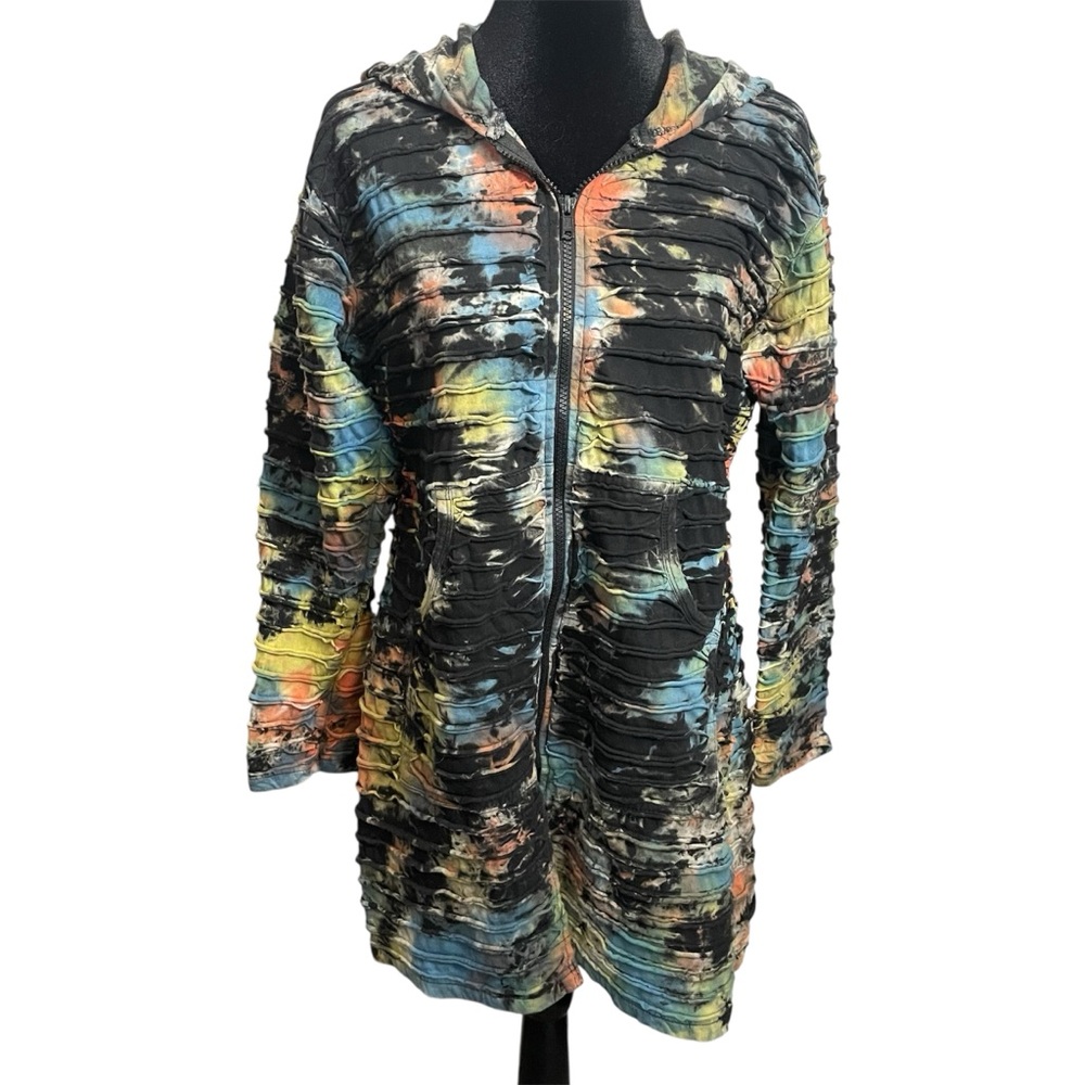 WINDHORSE Tie Dye zip hoodie sweatshirt boho hippie